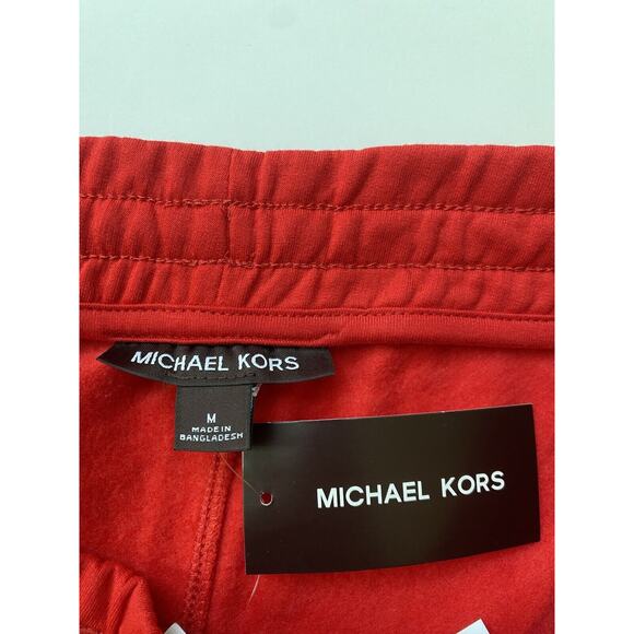 Michael Kors Y2K Sweat Shorts Men M Red Logo Fleece Elastic Waist Athletic NWT - Picture 4 of 4